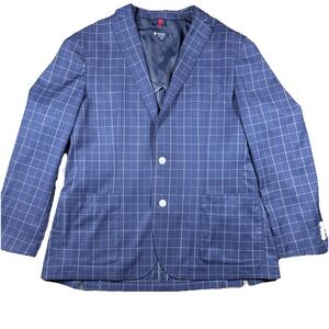 Daniel Cremiuex Size XLMens Blazer Sport Coat Jacket Blue Plaid Golf Business 38